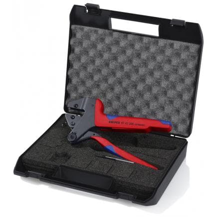 KNIPEX 97 43 200 - Pince à sertir universelle pour matrices interchangeables, acier bruni, poignées revêtues d'un matériau bi-composant, en...