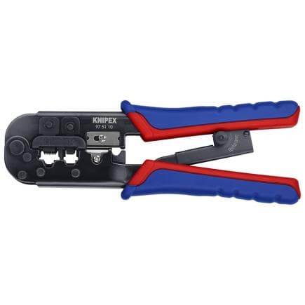 KNIPEX 97 51 10 - Pince pour connecteurs modulaires type ''Western'', acier bruni, poignées revêtues d'un matériau bi-composant