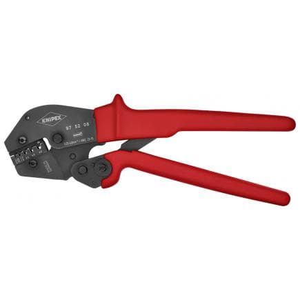 KNIPEX 97 52 08 - Pince à sertir également utilisable à deux mains, acier bruni, cosses à douille pré-isolées et non isolées