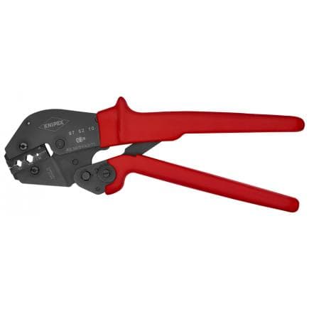 KNIPEX 97 52 10 - Pince à sertir également utilisable à deux mains, acier bruni, pour connecteurs coaxiaux, BNC et TNC