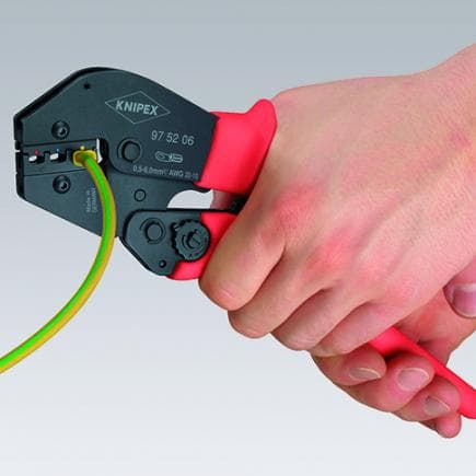 KNIPEX 97 52 13 - Pince à sertir également utilisable à deux mains, acier bruni, bornes femelles à compression non isolées et bornes à compression...