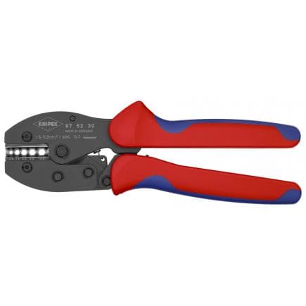 KNIPEX 97 52 30 SB - Pince à sertir PreciForce® pour cosses, acier bruni, pour connecteurs à compression non isolés