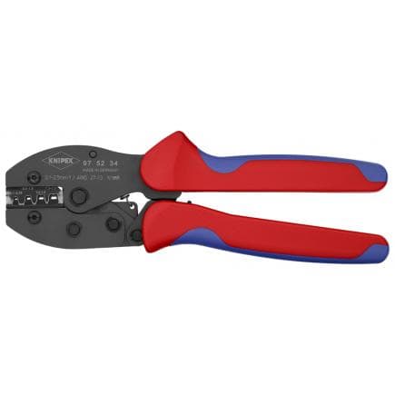 KNIPEX 97 52 34 - Pince à sertir PreciForce®, acier bruni, cosses femelles non isolées à compression, tubulaires et cosses conformément à la norme...