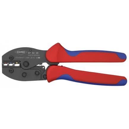KNIPEX 97 52 36 SB - Pince à sertir PreciForce®, acier bruni, pour cosses mâles et femelles et connecteurs bout à bout pré-isolés