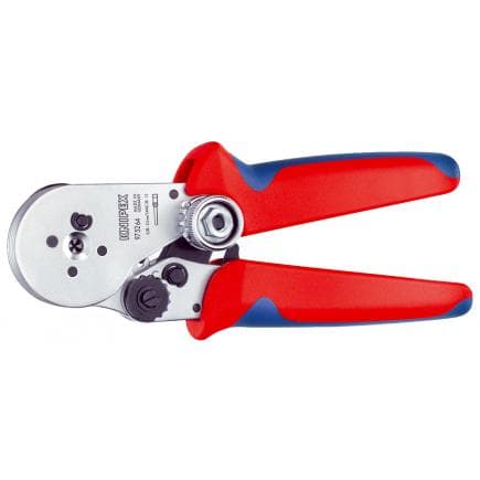 KNIPEX 97 52 64 - Four-Mandrel Crimping Pliers for turned contacts chrome plated, handles with multi-component grips, with locator