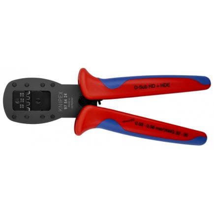 KNIPEX 97 54 24 - Pince pour câblage parallèle, pour mini-connecteurs, sertissage parallèle, acier bruni, poignées revêtues d'un matériau...