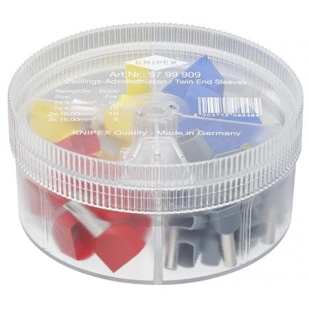 KNIPEX 97 99 909 - Boîtes d'assortiment de bornes à douilles Twin (45 pièces)