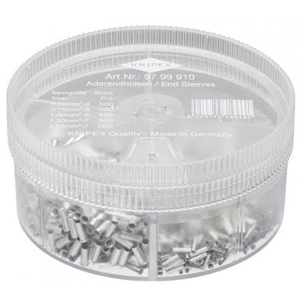 KNIPEX 97 99 910 - Boîtes d'assortiment de bornes à douilles non isolées (1900 pièces)