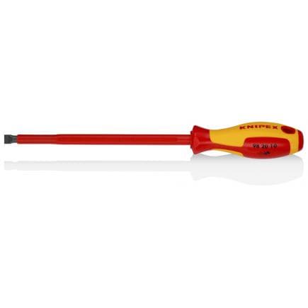 KNIPEX 98 20 25 - Tournevis plat d'électricien, acier bruni, VDE