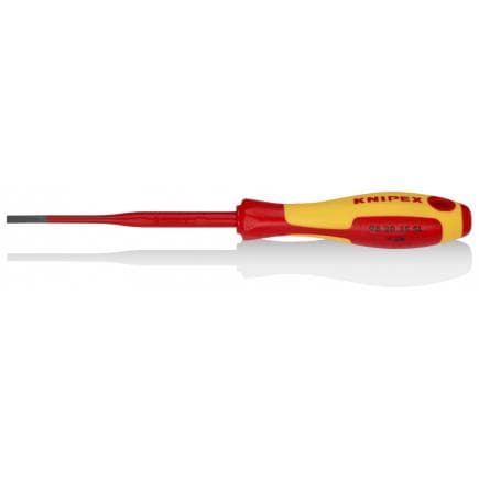 KNIPEX 98 20 35 SL - Tournevis plat d'électricien (Slim), acier bruni, VDE