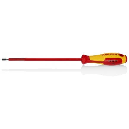 KNIPEX 98 21 45 - Tournevis plat d'électricien, acier bruni, VDE 180 mm