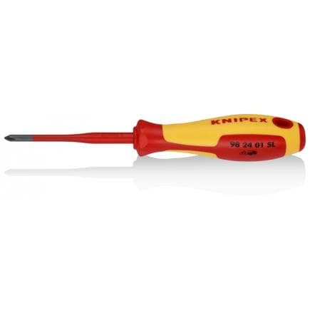 KNIPEX 98 24 01 SL - Tournevis d'électricien (Slim) Phillips®, acier bruni, VDE