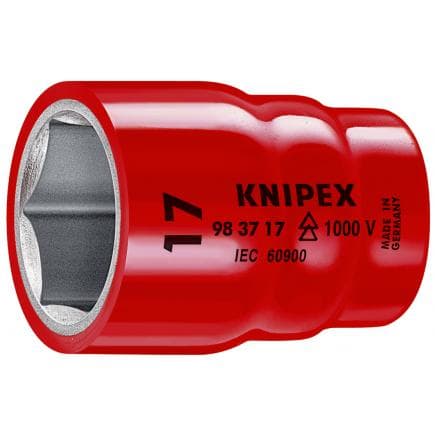 KNIPEX 98 37 11 - Clé à douille pour vis hexagonales avec adaptateur carré intérieur 3/8''