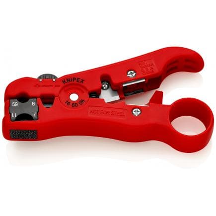 KNIPEX 16 60 06 SB - Outil à dénuder pour câbles coaxiaux et câbles de transmission de données