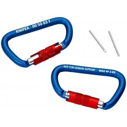 KNIPEX 00 50 03 T BK - Mousqueton à vis pour outils (2 pièces)
