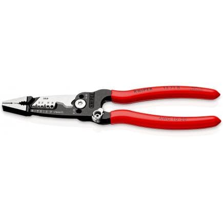 KNIPEX 13 71 8 - Pince d'électricien multifonction WireStripper, style américain avec revêtement plastique