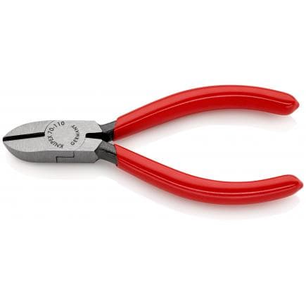 KNIPEX 70 01 110 - Pince coupante latérale de mécanicien, tête polie, poignées enduites de résine synthétique