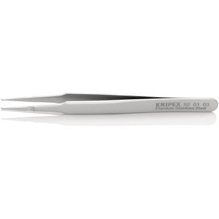 KNIPEX 92 01 03 - Brucelles droites de précision CMS avec palette en acier inoxydable