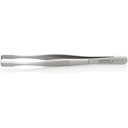 KNIPEX 92 01 07 - Brucelles de positionnement coudées, plates, en acier inoxydable