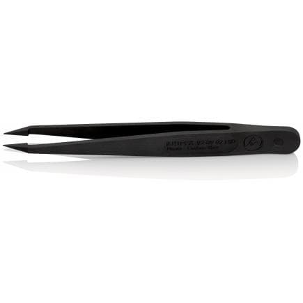 KNIPEX 92 09 02 ESD - Brucelles en résine synthétique ESD, coudées, pointues, noires