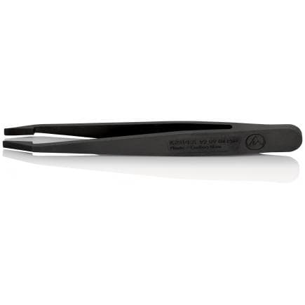 KNIPEX 92 09 04 ESD - Brucelles droites, plates, en résine synthétique ESD, noires