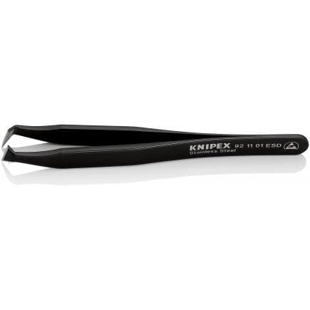 KNIPEX 92 11 01 ESD - Brucelles coupantes ESD, coudées, plates, en acier inoxydable
