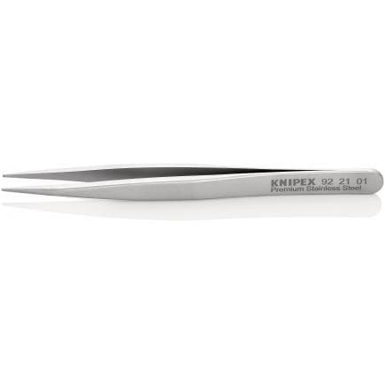 KNIPEX 92 21 01 - Brucelles de précision droites, rondes, en acier inoxydable