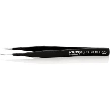 KNIPEX 92 21 02 ESD - Brucelles universelles ESD droites à pointe, en acier inoxydable