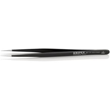 KNIPEX 92 21 03 ESD - Brucelles universelles ESD droites, pointues, en acier inoxydable