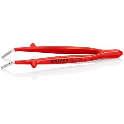 KNIPEX 92 47 01 - Brucelles universelles isolées 1000 V coudées, rondes, en acier inoxydable
