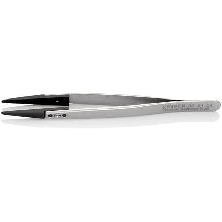 KNIPEX 92 81 04 - Brucelles à pointes interchangeables ESD droites, rondes, en acier inoxydable
