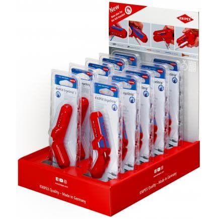 KNIPEX 00 18 01 V31 - Présentoir de comptoir pour outil de dénudage universel ErgoStrip® (10 pcs.)