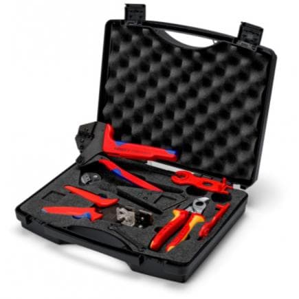 KNIPEX 97 91 04 V01 - Mallette à outils pour photovoltaïque, connecteurs de câbles solaires MC4 (Multi-Contact) (7 pcs.)