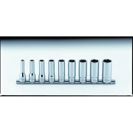 KOKEN RS3305A/9 - Jeu 3/8" douille longue polygonal pouce (9 pcs.)