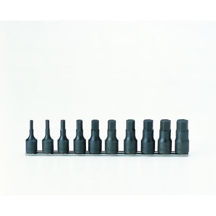 KOKEN RS4012M/10-L60 - Jeu 1/2" 60mm douille tournevis 6 pans mâle metrique (10 pcs.)