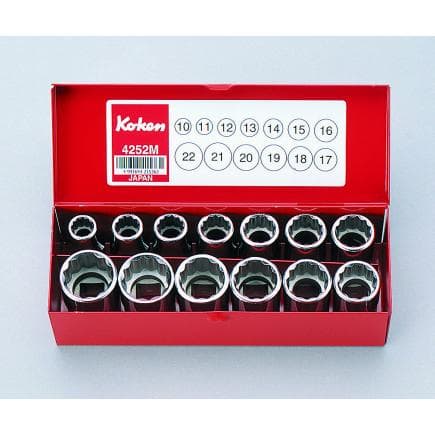 KOKEN 4252M-10 - 1/2" Jeu de clés à douille (13 pcs.)
