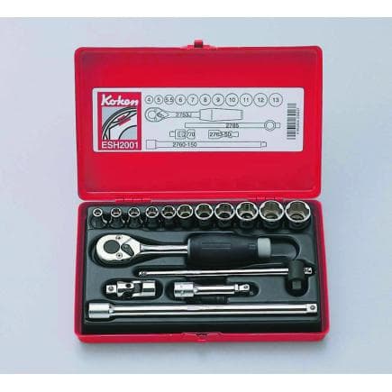 KOKEN ESH2001 - 1/4" Jeu de clés à douille (16 pcs.)