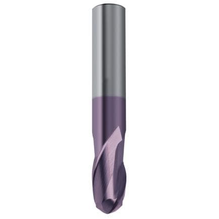 KRINO 241590600 - Fraise carbure deux dents TIALN à bout hémisphérique