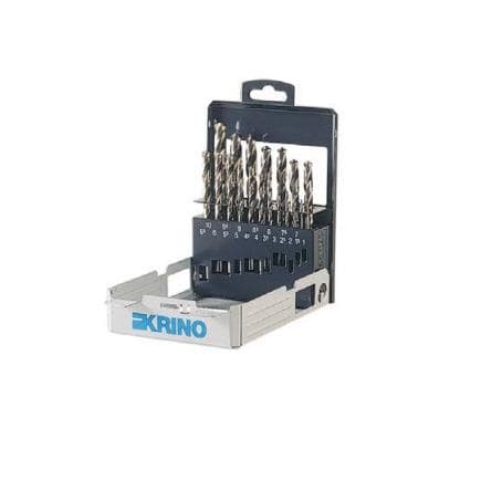 KRINO 01118401 - Jeu de forets rectifiés en pouces dans une boîte ABS (19 pcs.)
