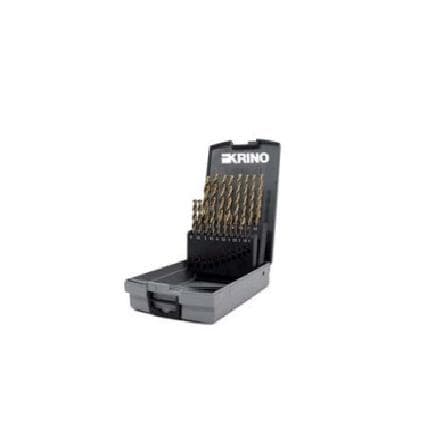 KRINO 01142401 - Jeu de forets hélicoïdaux avec affûtage croisé et hélice spéciale haute résistance HSS-CO 5% (19 pcs.)
