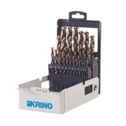KRINO 01170408 - Coffret de forets HSS+TIN DIN338 dans une boîte métallique (41 pcs.)
