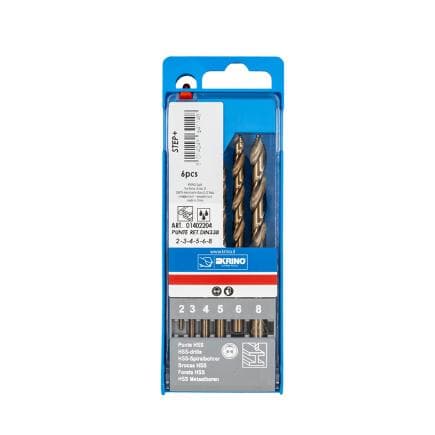 KRINO 01402204 - Assortiment de mèches à percussion step+ DIN 338 (6 pcs.)