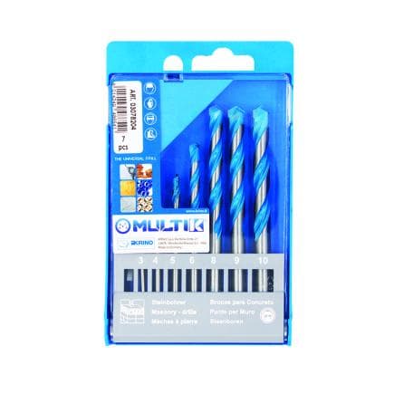 KRINO 03078204 - Jeu de forets universels multik haute performance pour couper tous les matériaux (7 pcs.)