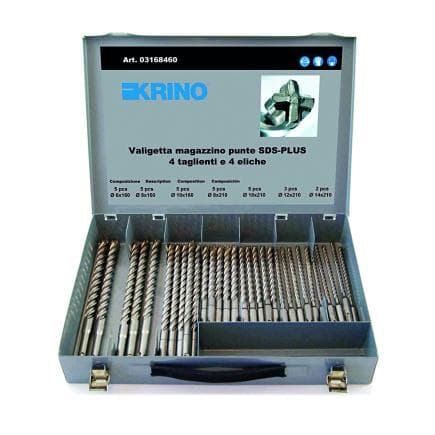 KRINO 03168460 - Jeu d'embouts Sds-plus avec 4 cannelures et 4 tranchants (30 pcs.)
