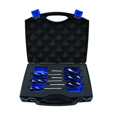 KRINO 05055300 - Jeu de forets hélicoïdaux à bois à 4 tranchants avec tige hexagonale de 1/4" (6 pcs.)
