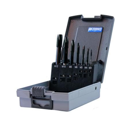 KRINO 10345315 - Jeu de tarauds machine avec traitement de surface hss-co vapo DIN 371b / DIN 376b (7 pcs.)