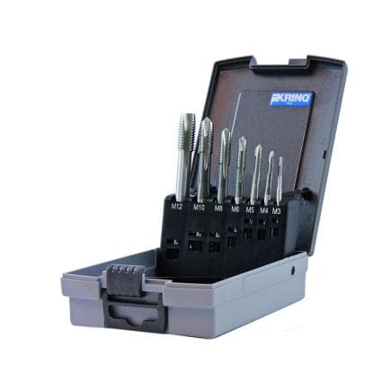 KRINO 10345300 - Jeu de tarauds machine à cannelure droite en cobalt HSS-CO 5% DIN 371B DIN 376B (7 pcs.)