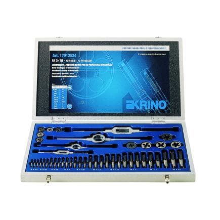 KRINO 17012535 - Assortiments de filetage CV avec filetage métrique dans une boîte en bois (39 pcs.)