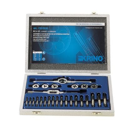 KRINO 17012530 - Assortiments de filetage CV avec filetage métrique dans une boîte en bois