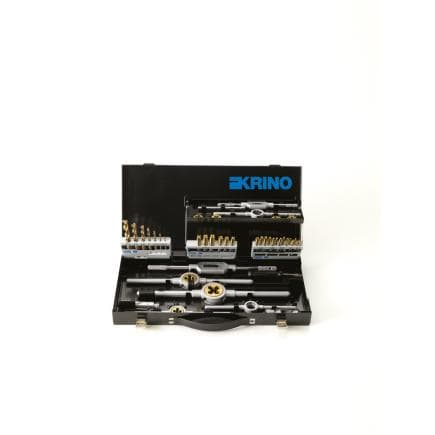 KRINO 17020514 - Jeux de filetage HSS pour l'industrie avec filetage métrique dans un coffret métallique (43 pcs.)